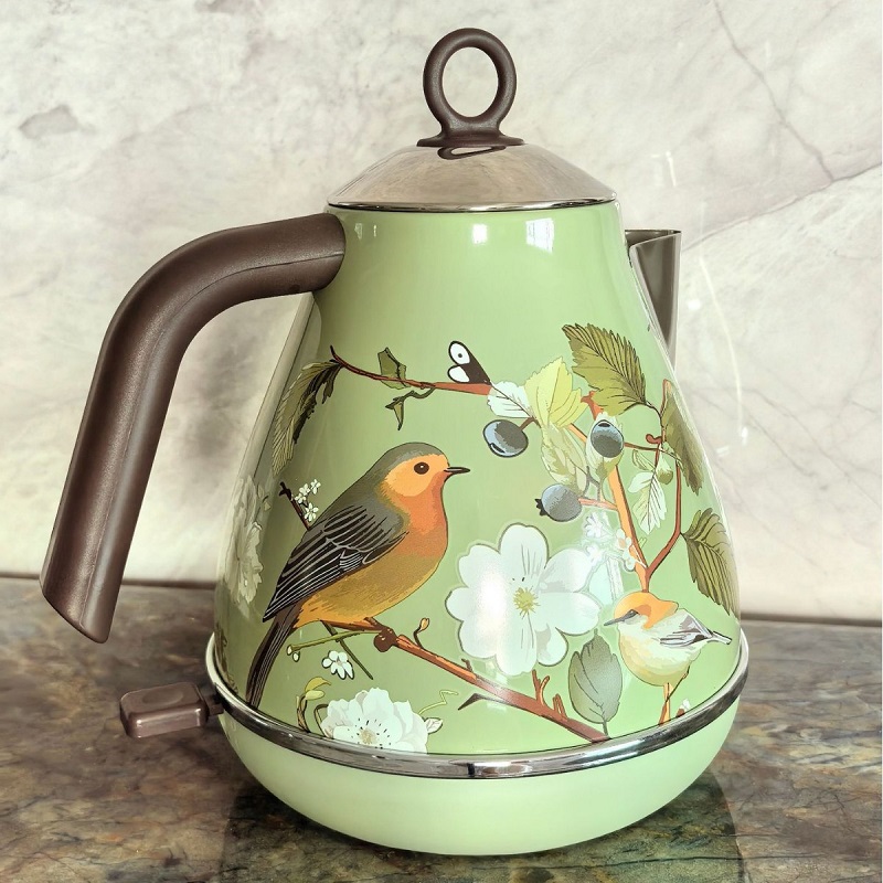 Electric Kettle Temperature Control - 1.7L Retro Pink Floral Electric Kettle