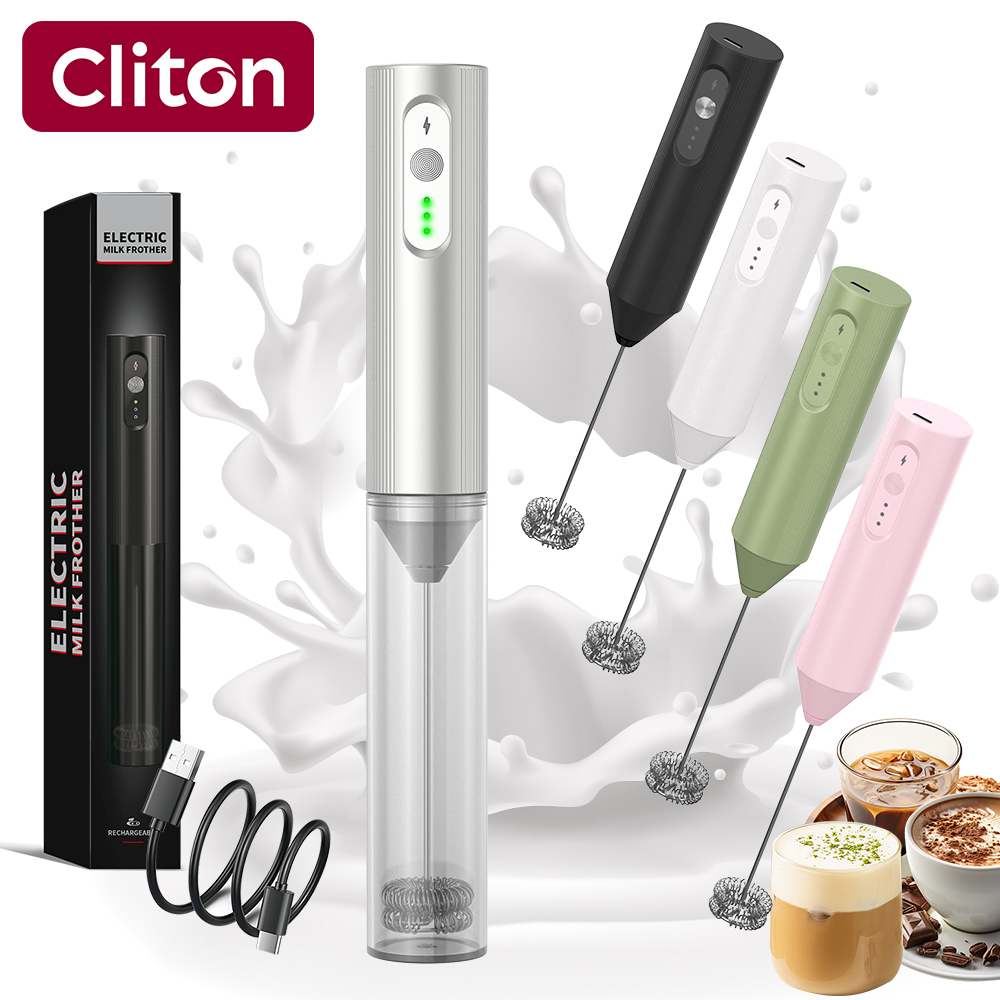 Cliton Electroplated Silver US - огляд і ціна Electric Milk Frother Handheld