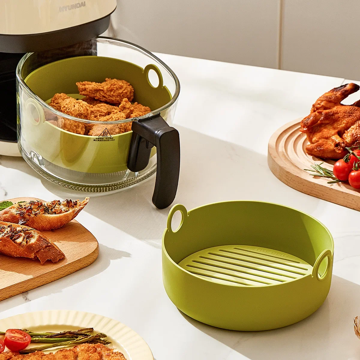 Round Air Fryer Liners Square  - огляд і ціна Air Fryer Silicone Pot Liner